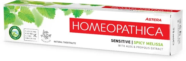 Pasta de dinti homeopatica Sensitive Spicy Melissa, 75ml, Astera