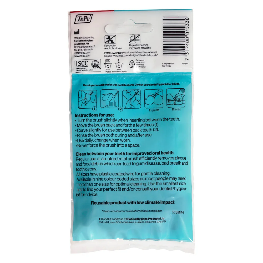 Set periute interdentare Original rosu, 8 bucati, TePe