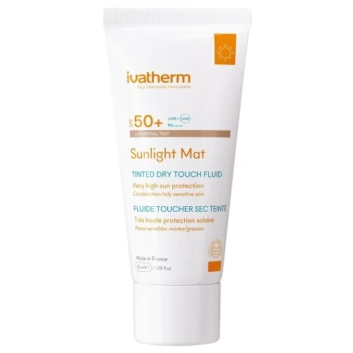 Crema de protectie solara Tinted Dry Touch SPF 50+ Sunlight Mat, 50ml, Ivatherm
