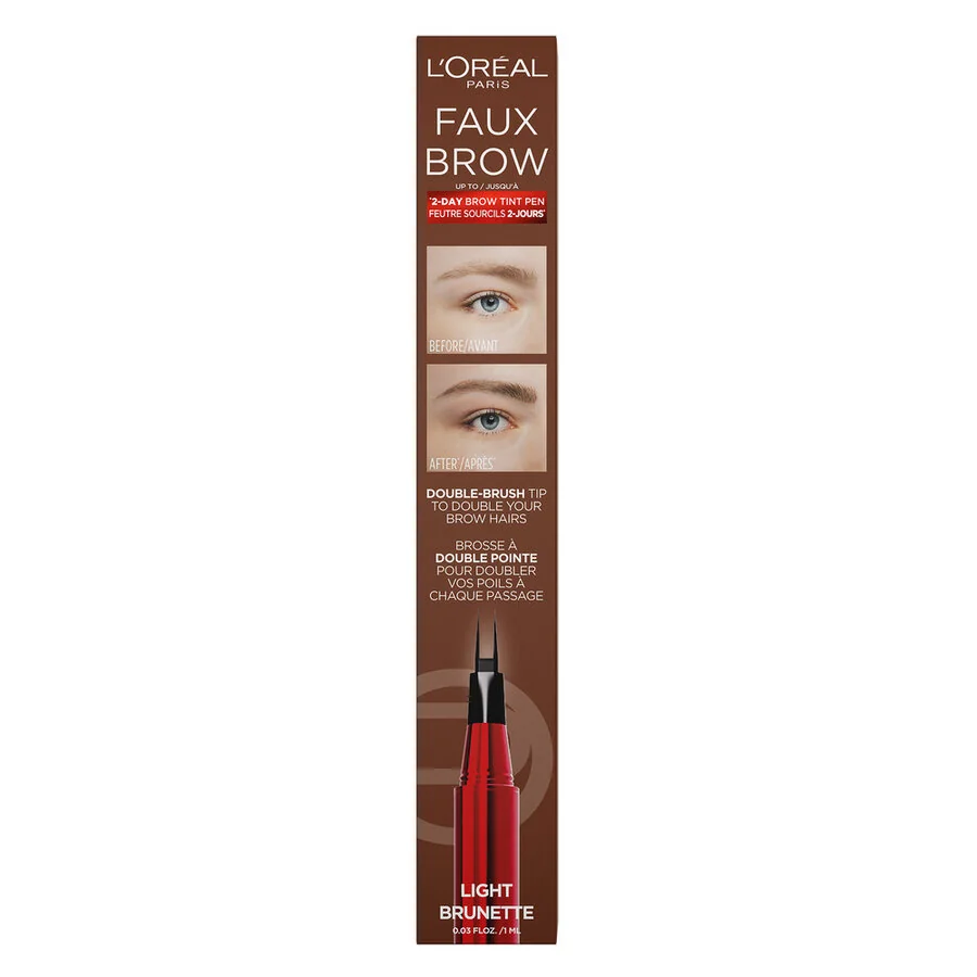 Tus pentru sprancene cu pensula dubla Faux Brunette Infaillible, 1ml, L'Oreal Paris
