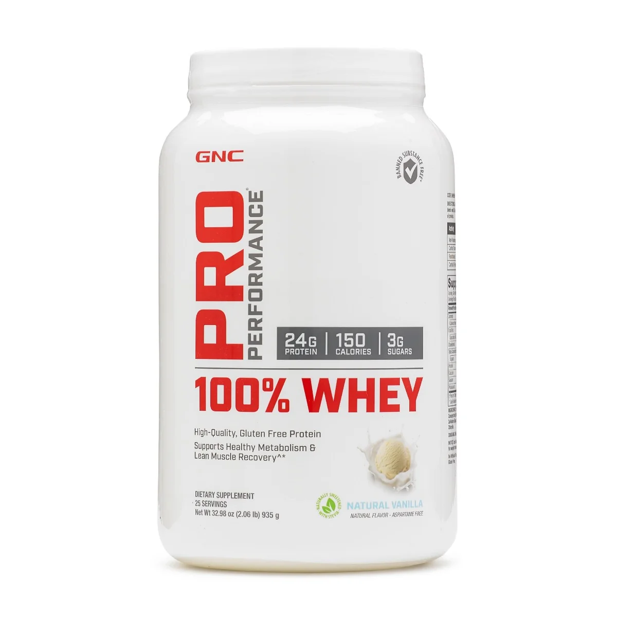 Proteina din zer cu aroma naturala de vanilie Pro Performance, 935g, GNC