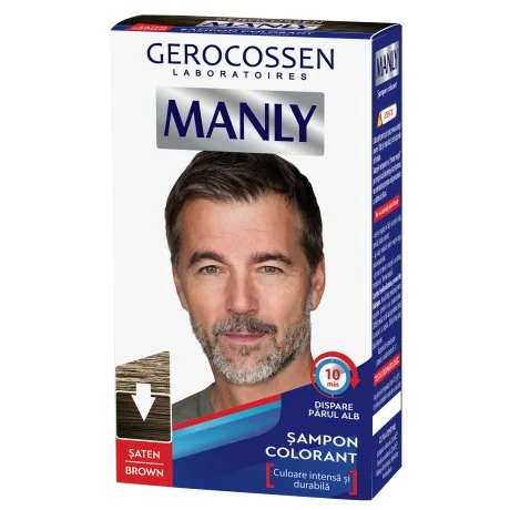 Sampon colorant pentru barbati Saten Manly, 25ml, Gerocossen