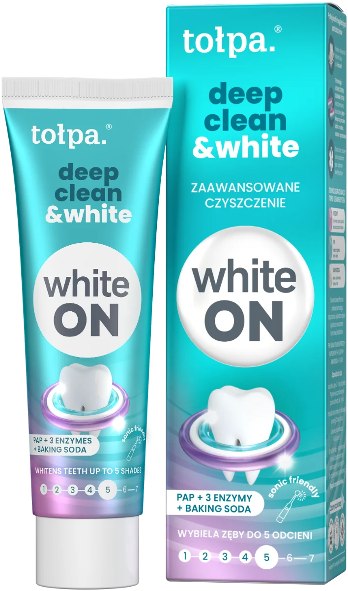 Pasta de dinti ON WHITE Deep Clean & White, 75ml, Tolpa