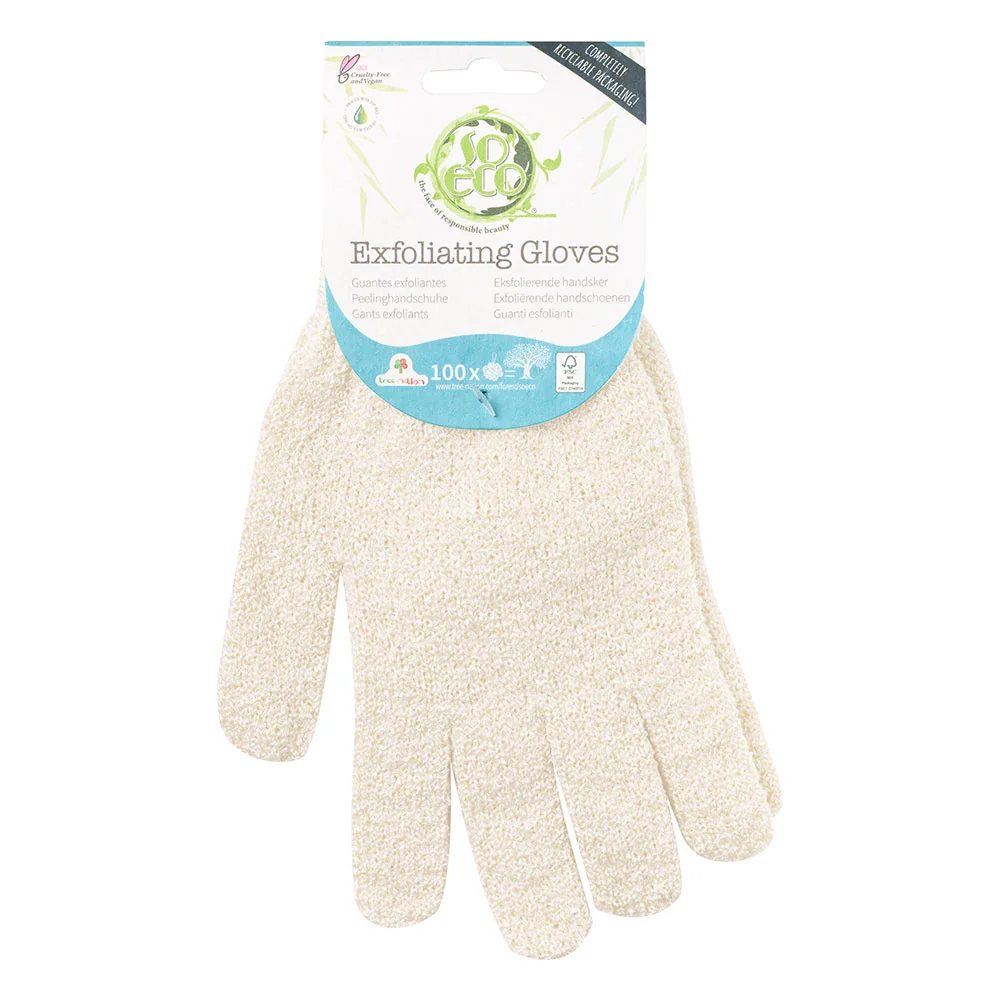Manusi ecologice exfoliante pentru baie, 1 pereche, So Eco