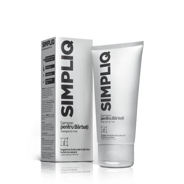 Simpliq sampon impotriva incaruntirii parului inchis la culoare, 150ml, Aflofarm