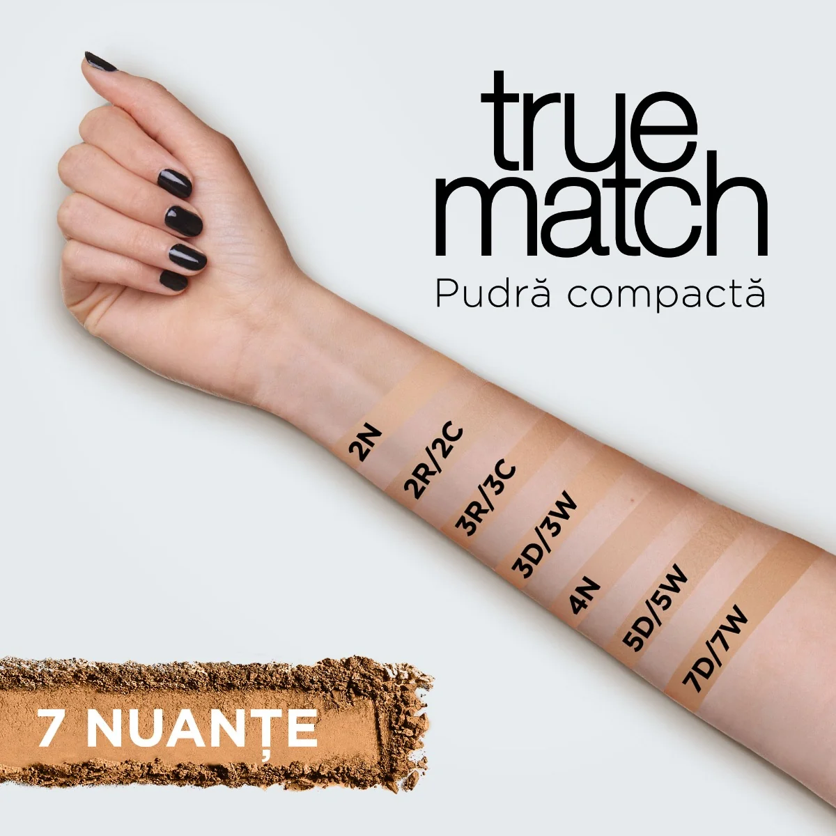 Pudra compacta True Match 7D/W Cinnamon, 9g, L'Oreal Paris