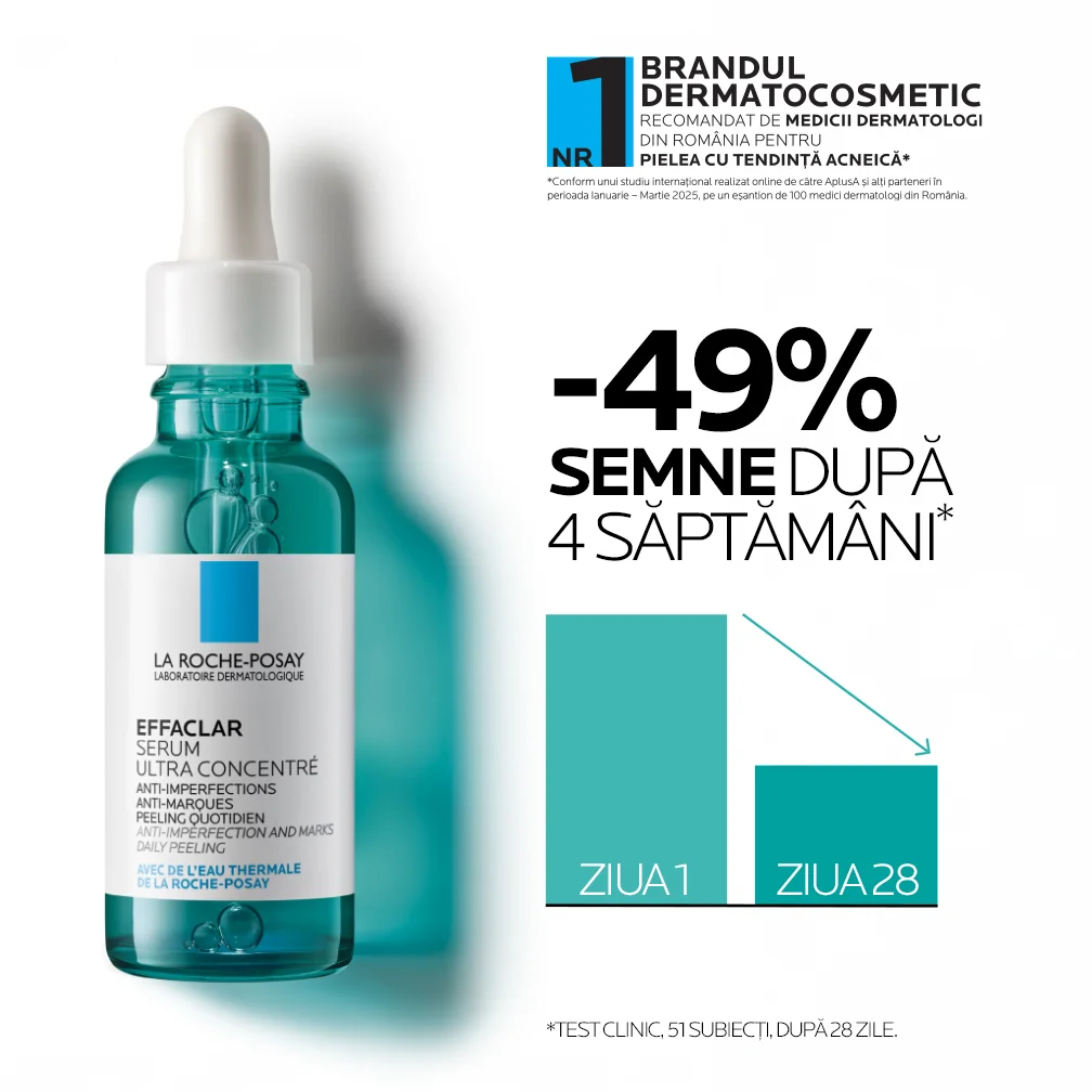 Ser ultra concentrat anti-imperfectiuni si anti-semne ten gras cu tendinta acneica Effaclar, 30ml, La Roche-Posay
