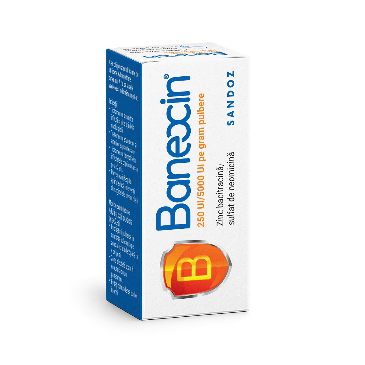 Baneocin pulbere cutanata, 10g, Sandoz