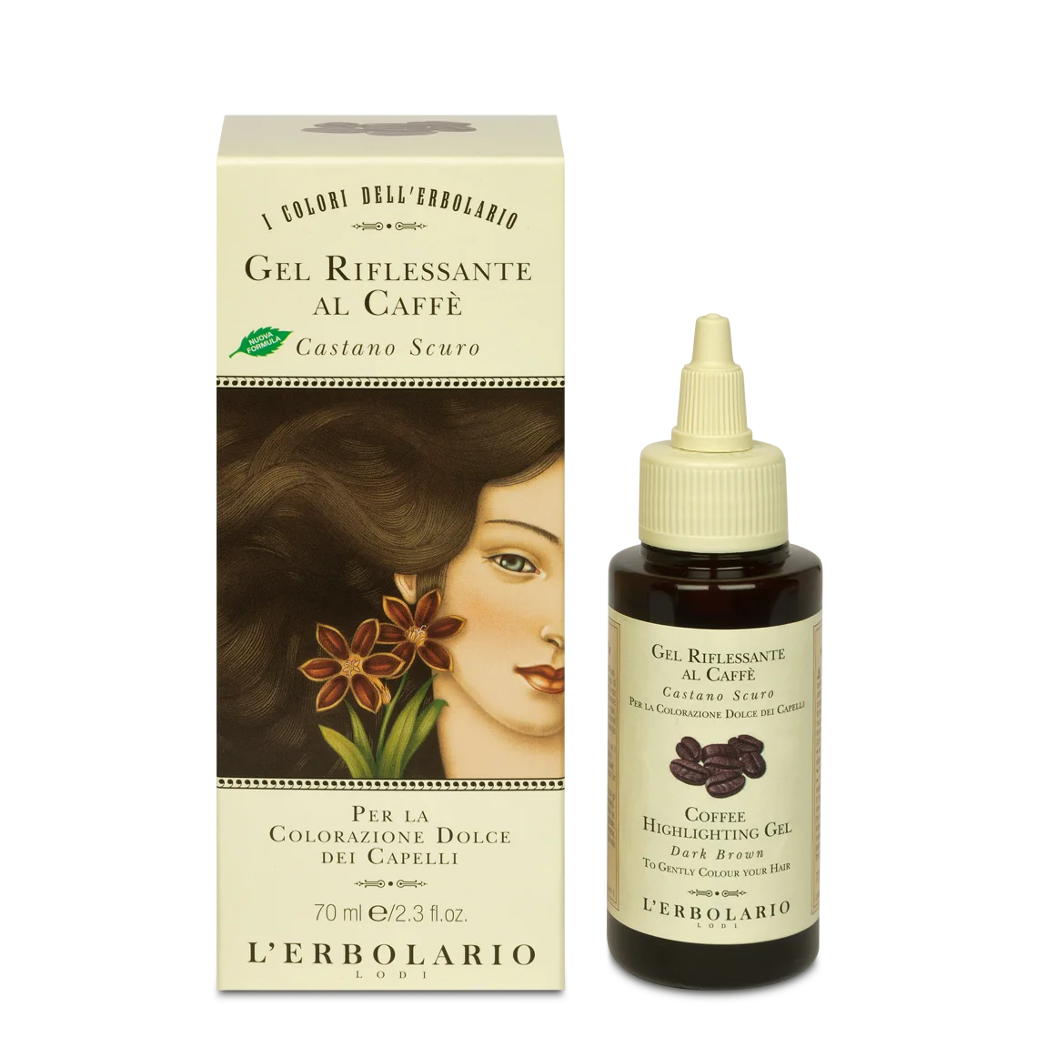 L'Erbolario Coffee Gel pentru colorarea parului Castaniu, 70ml