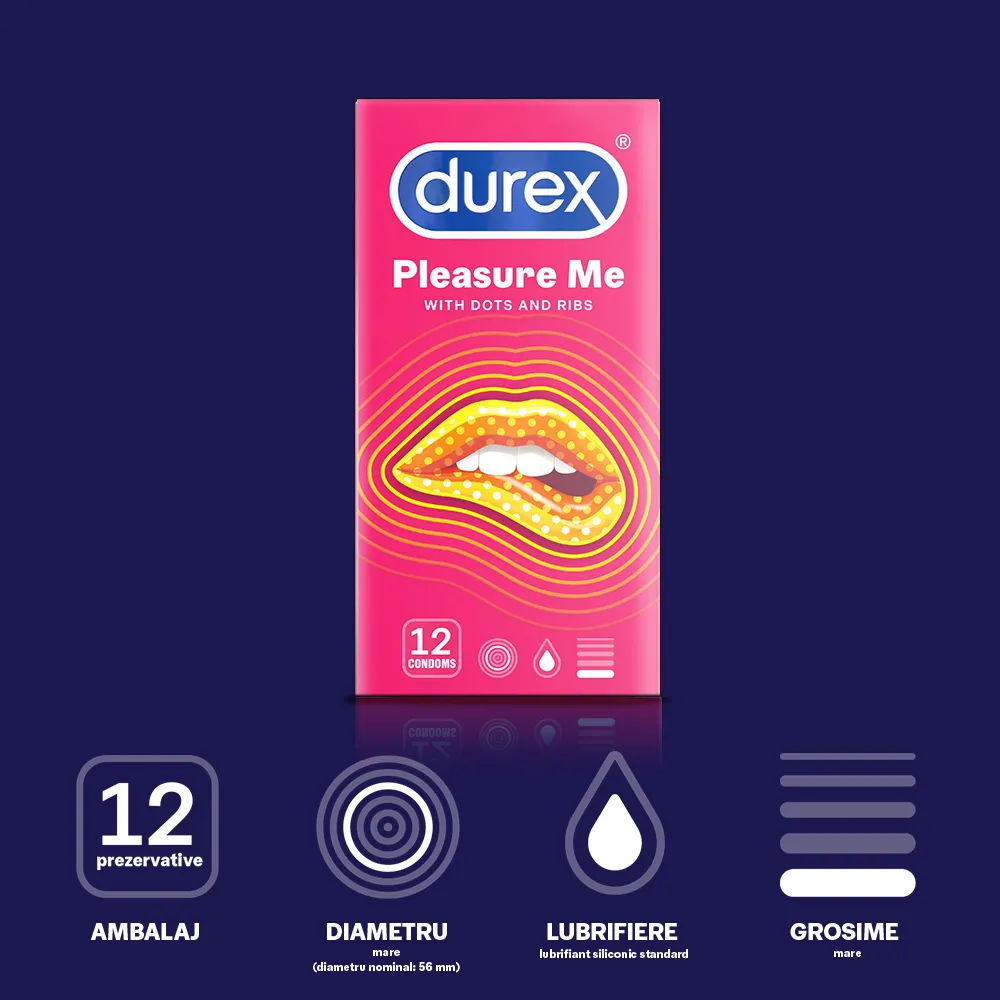 Prezervative Pleasure Me, 12 bucati, Durex 