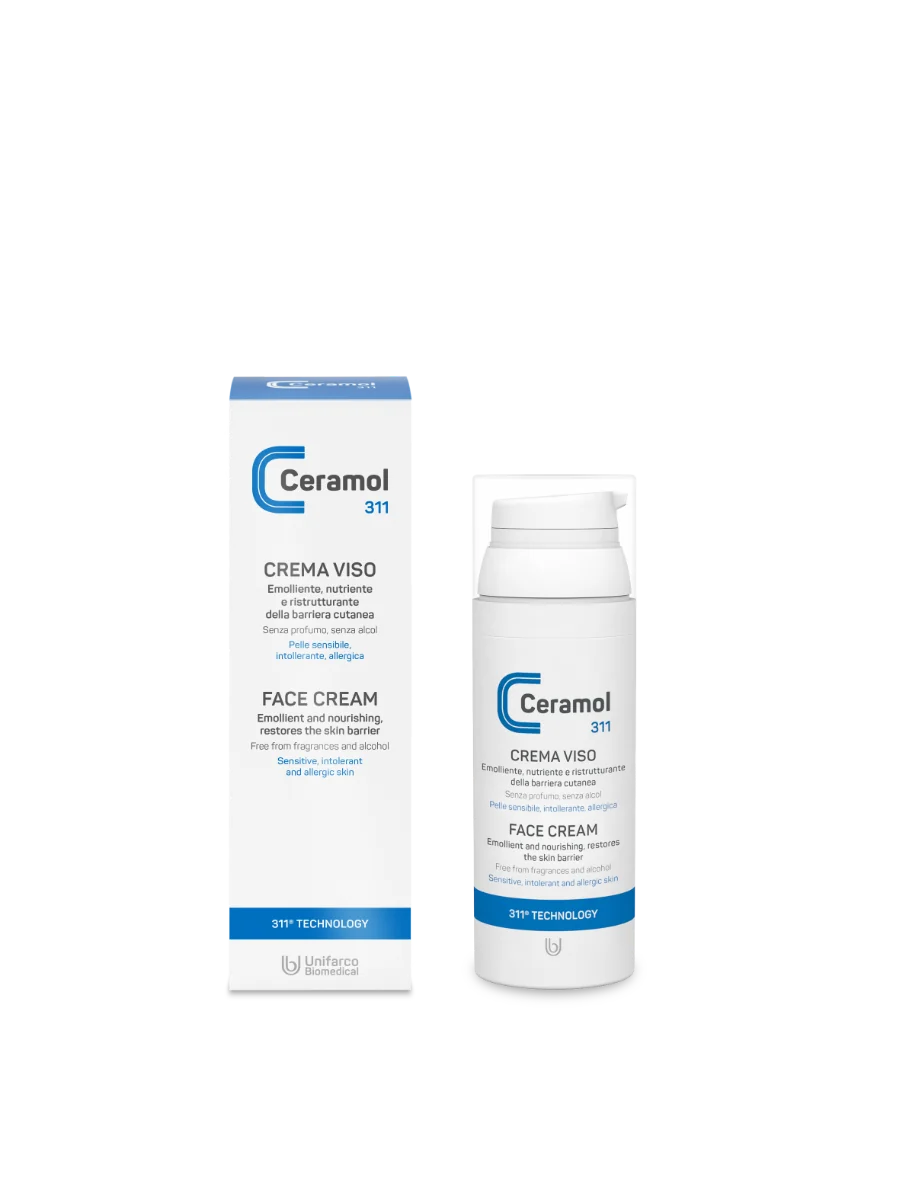 Crema de fata hidratanta pentru ten sensibil si reactiv 311, 50ml, Ceramol