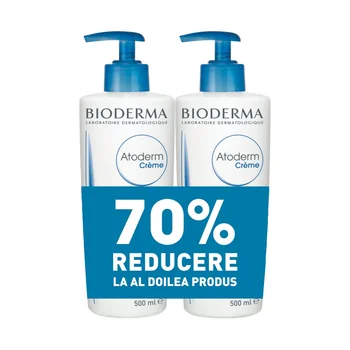 Pachet Crema parfumata Atoderma 1 + 70% reducere la al doilea produs, 2 x 500ml, Bioderma