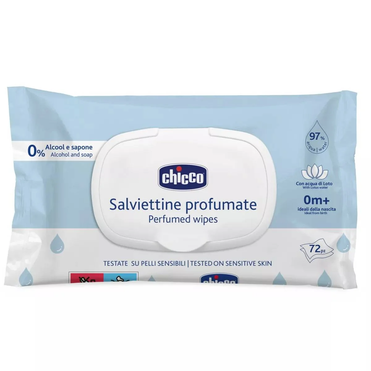 Servetele umede cu 97% apa 0 luni+, 72 de bucati, Chicco