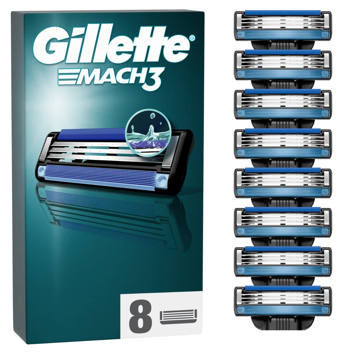 Set rezerve aparat de ras Mach3, 8 bucati, Gillette