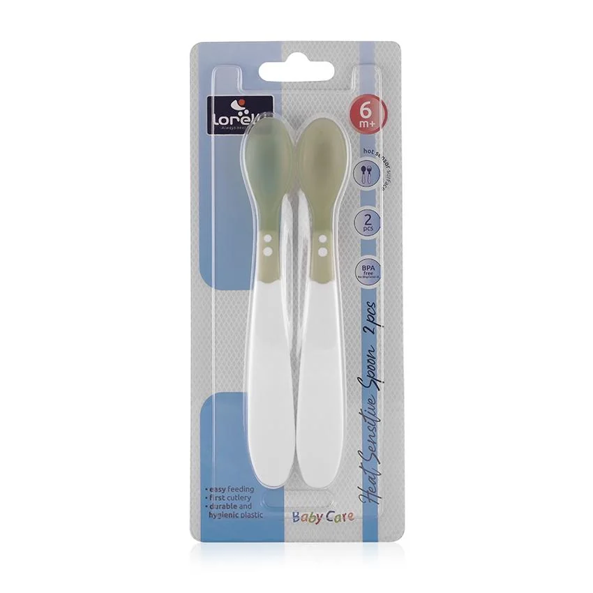 Set lingurite termosensibile pentru +6 luni verde, 2 bucati, Lorelli