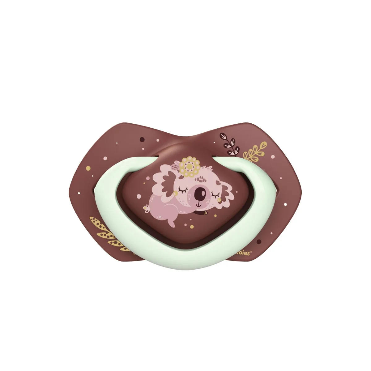 Suzeta simetrica fosforescenta din silicon 22/658 Pin Sleepy Koala 0-6 luni, 2 bucati, Canpol babies
