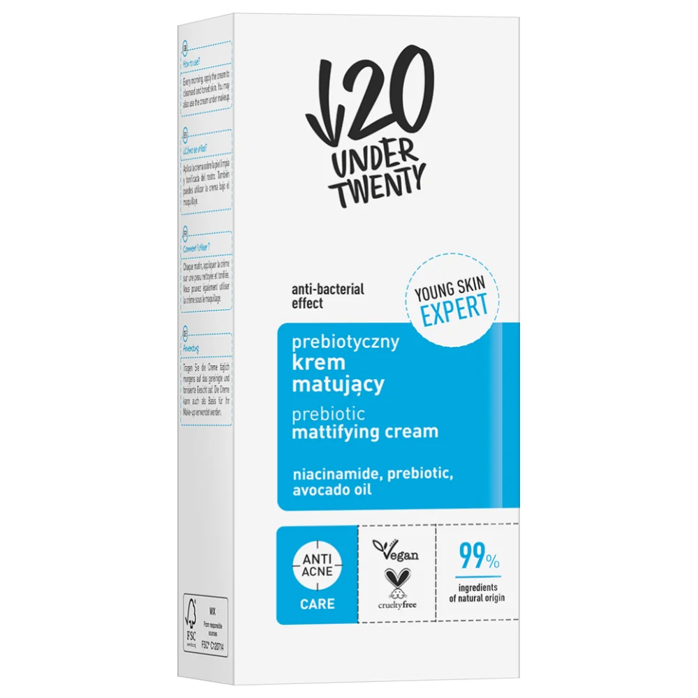 Crema matifianta de zi cu prebiotice, 50ml, Under20