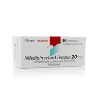 Nifedipin Retard 20mg, 50 comprimate cu eliberare prelungita, Terapia