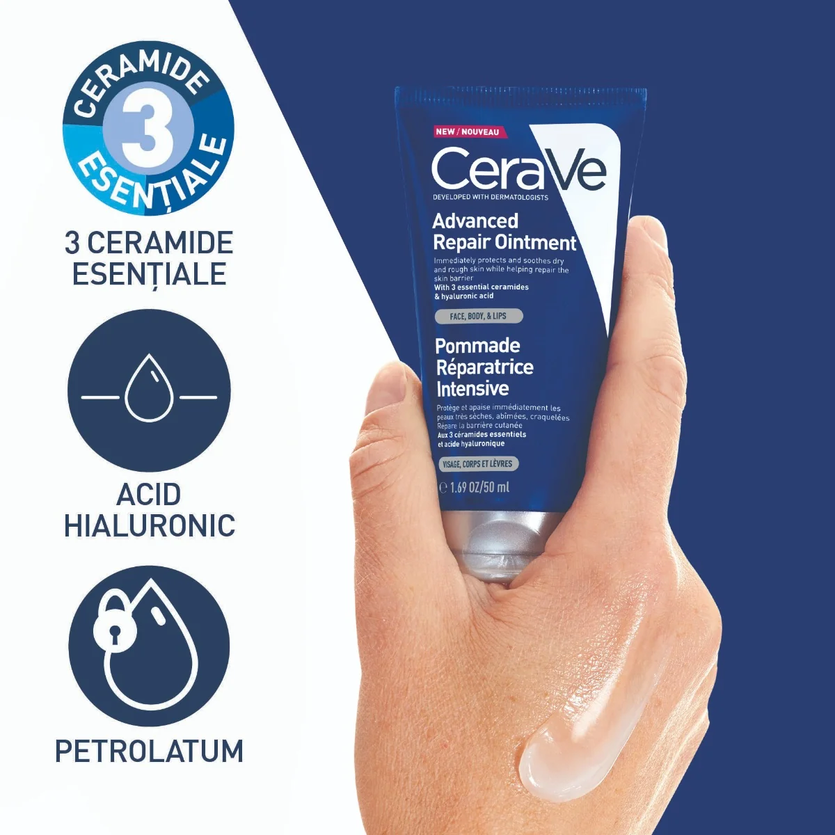 Balsam reparator cu actiune avansata pentru piele uscata si crapata, 50ml, CeraVe