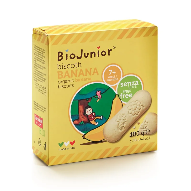 Biscuiti bio cu banane fara ou 7 luni+, 100g