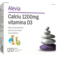 Calciu 1200mg Vitamina D3, 20 plicuri, Alevia