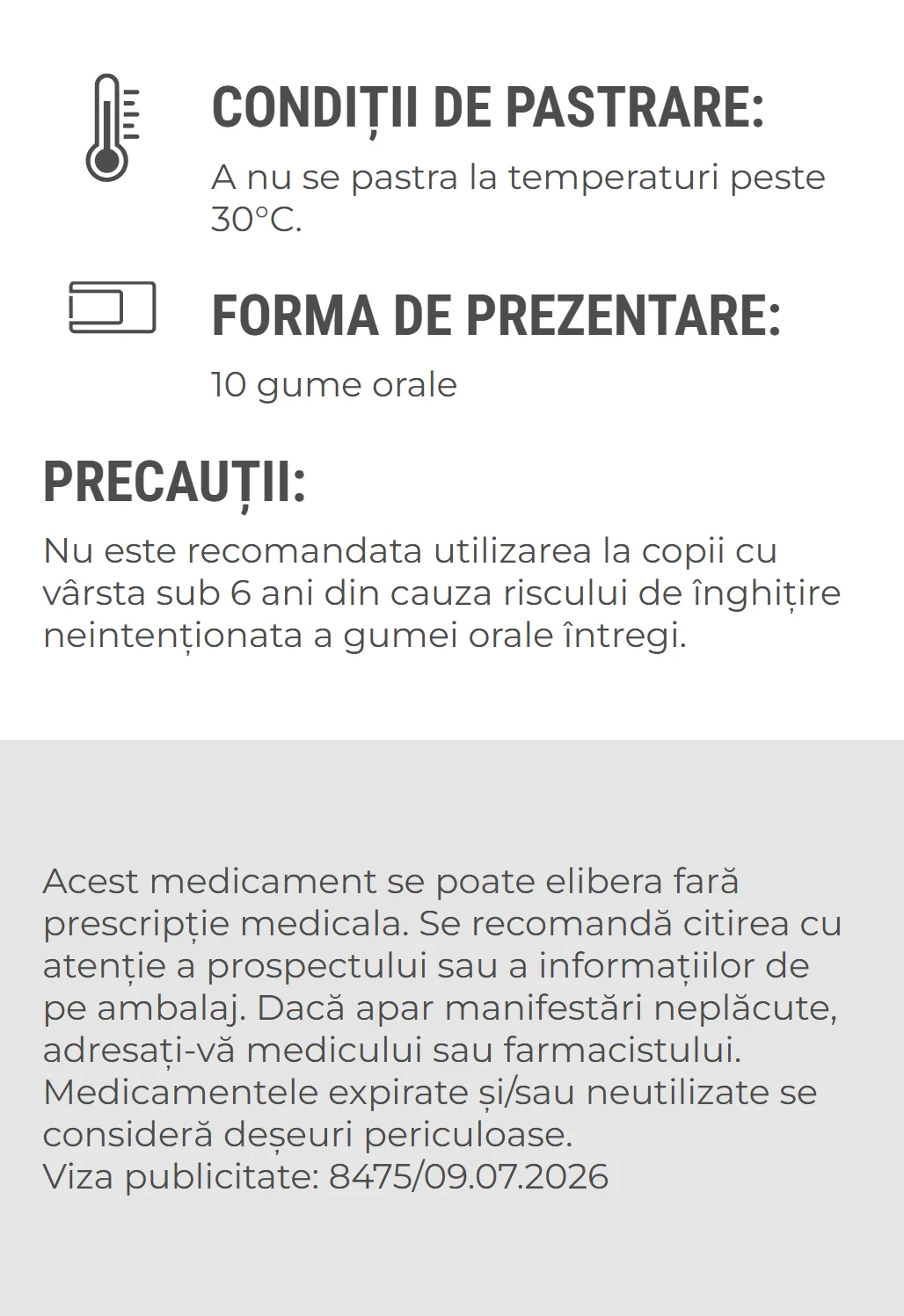 Conditii de pastrare, forma de prezentare si precautii Conditii de pastrare, forma de prezentare si precautii