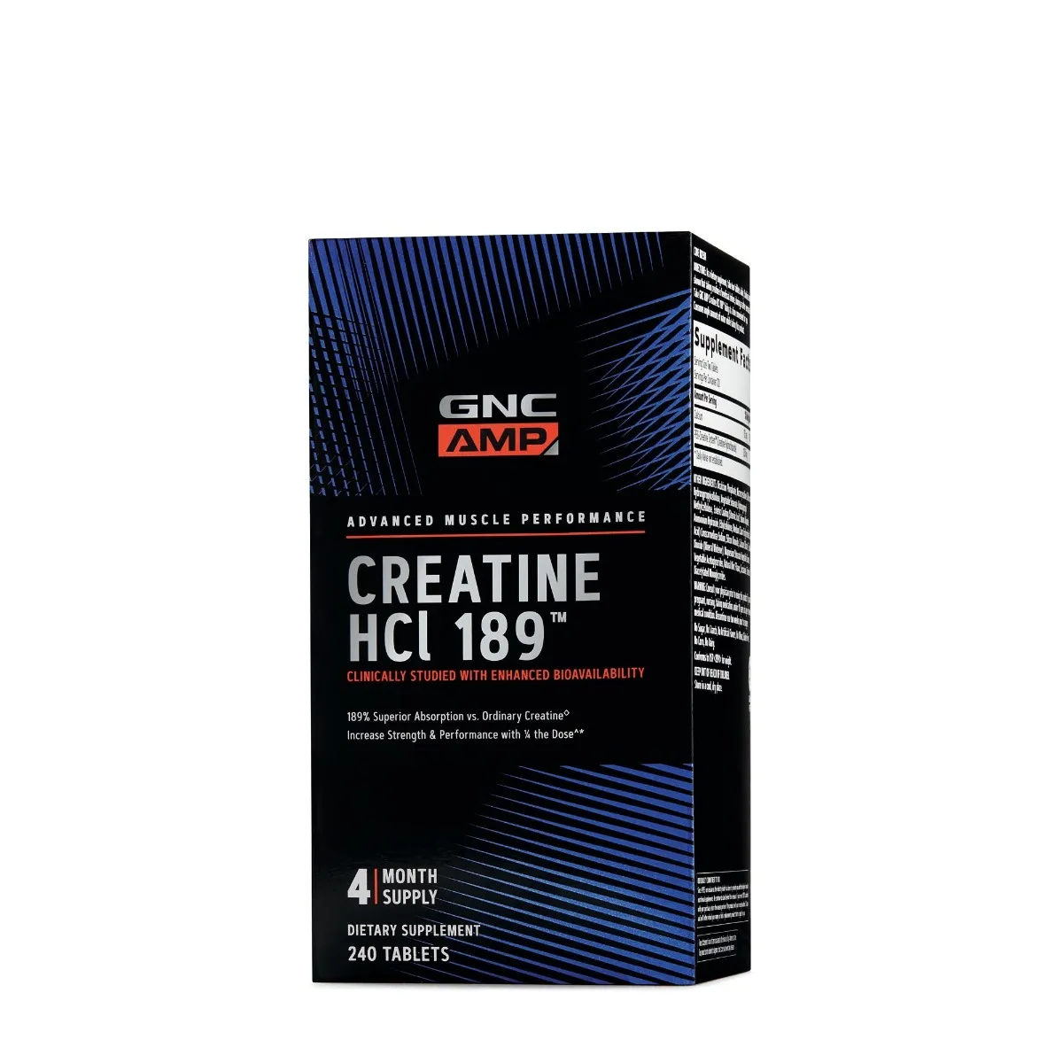 Creatina HCL 189 AMP, 240 tablete, GNC 