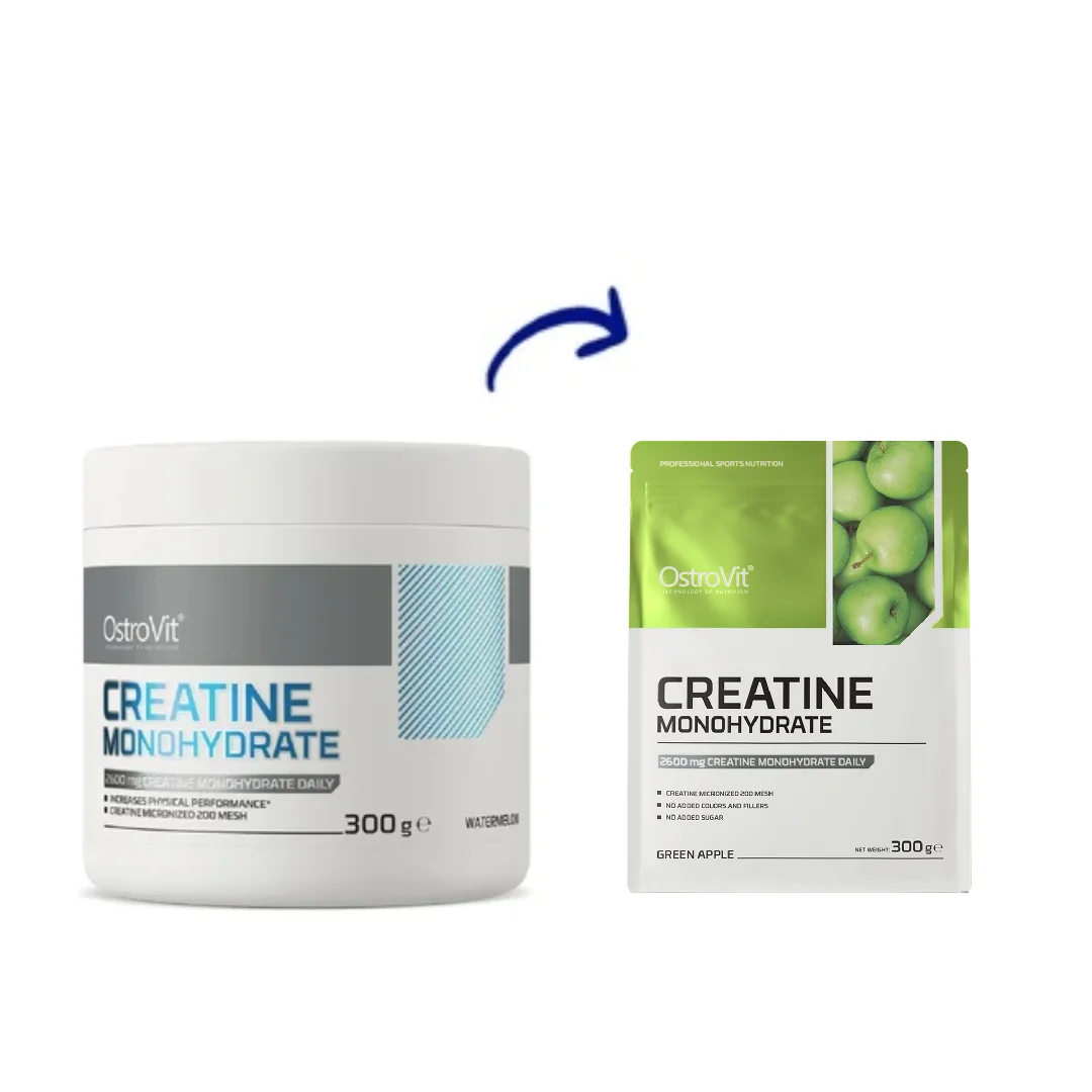Creatina monohidrata cu aroma de mar verde, 300g, OstroVit
