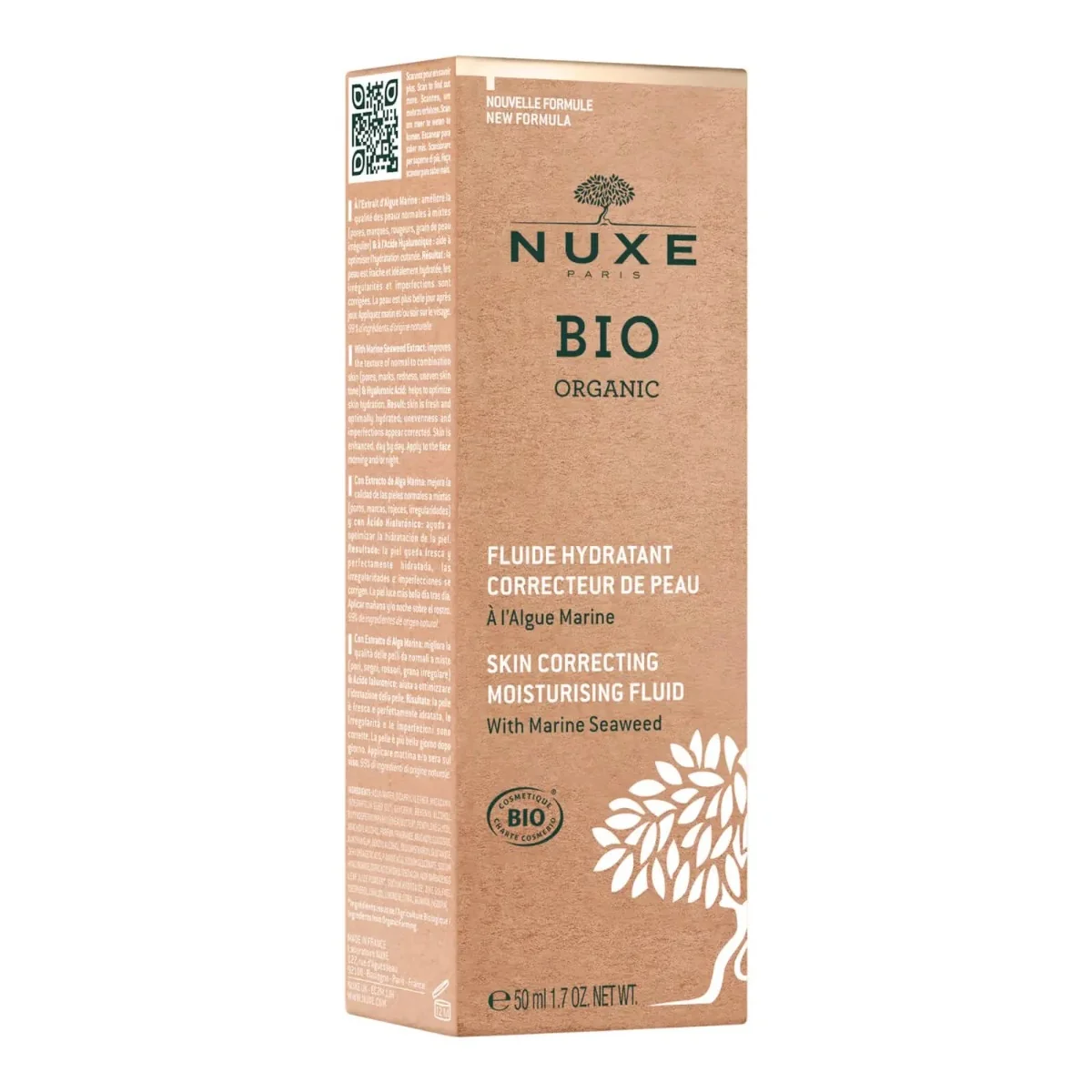 Fluid hidratant corector pentru ten normal si mixt Bio Organic, 50ml, Nuxe