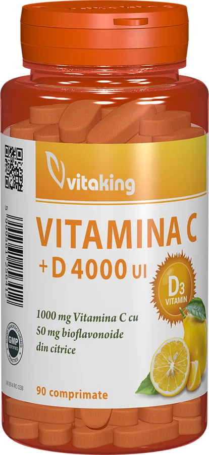 Vitamina C + D cu bioflavonoide, 90 comprimate, Vitaking