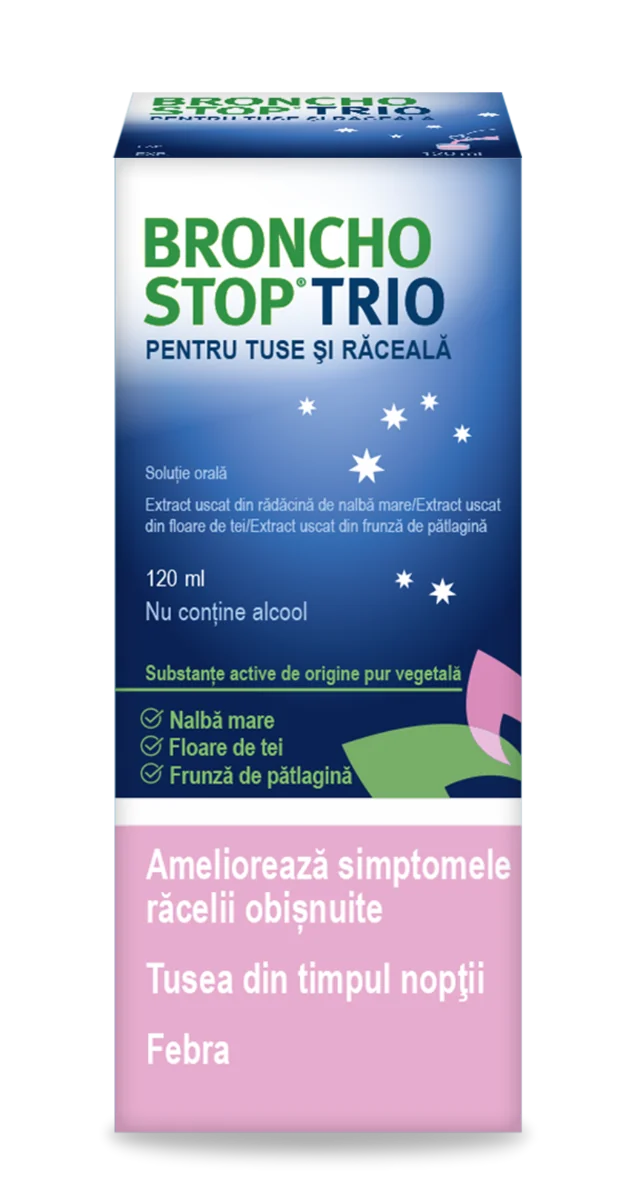 Bronchostop Trio pentru tuse si raceala solutie orala, 120ml, Bronchostop