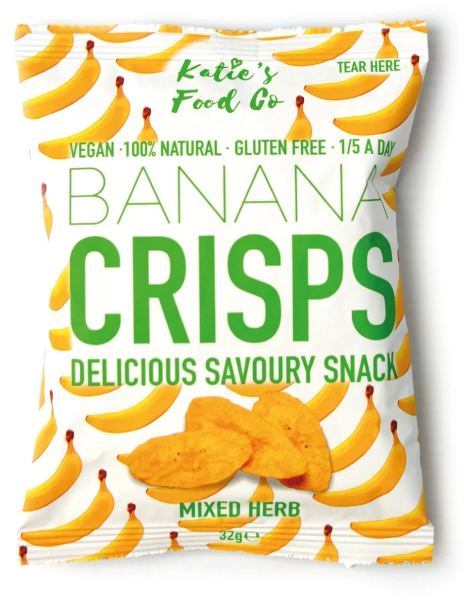 Chips din banane cu mix de ierburi, 32g, Katie's Food