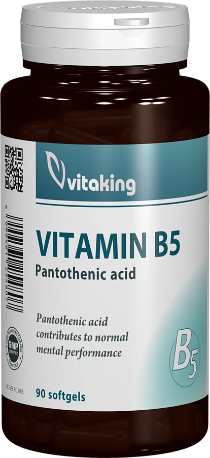 Vitamina B5 Acid pantotenic 200mg, 90 capsule gelatinoase, Vitaking