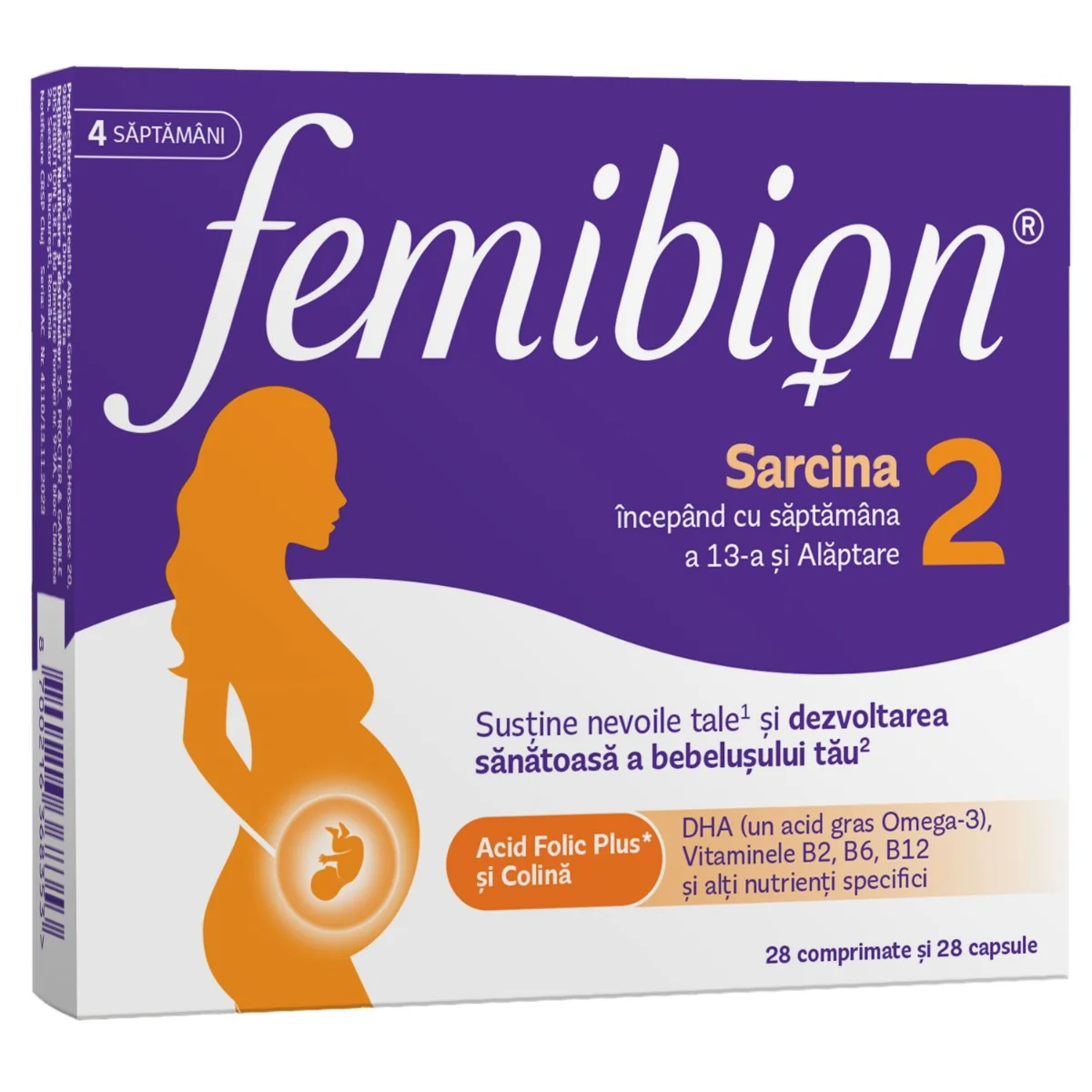 Femibion 2 Sarcina si Alaptare, 28 comprimate + 28 capsule