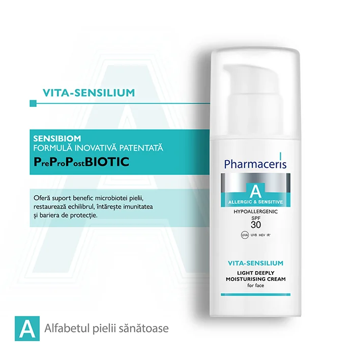 Crema intens hidratanta cu SPF30 Vita-Sensilium A, 50ml, Pharmaceris