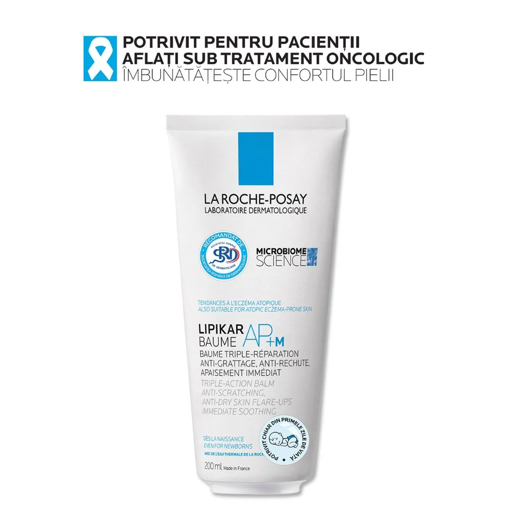Balsam cu tripla actiune impotriva puseurilor de uscaciune a pielii AP+M Lipikar Baume, 200ml, La Roche Posay