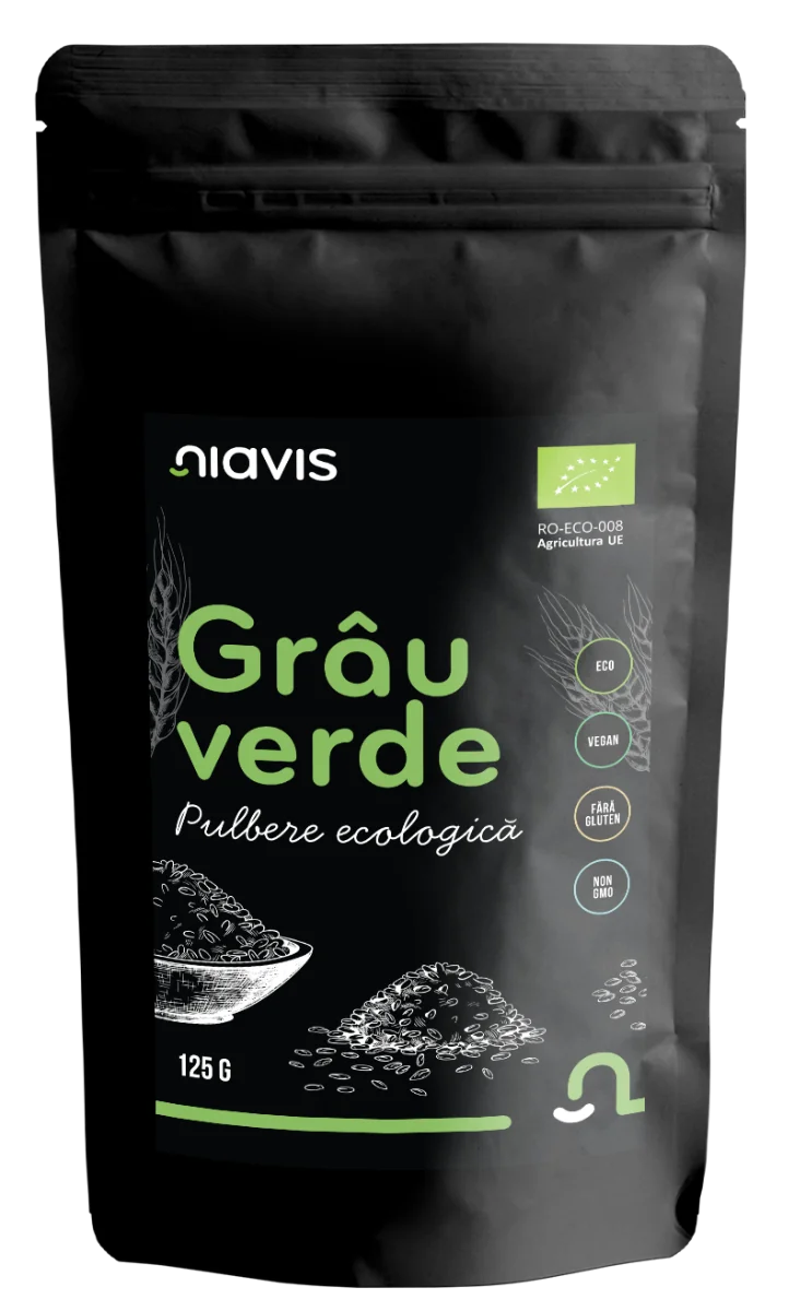 Iarba de grau Pulbere ecologica, 125g, Niavis