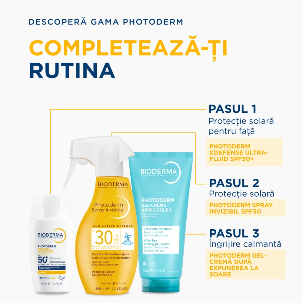 Spray invizibil pentru protectie solara SPF30 Photoderm, 300ml, Bioderma