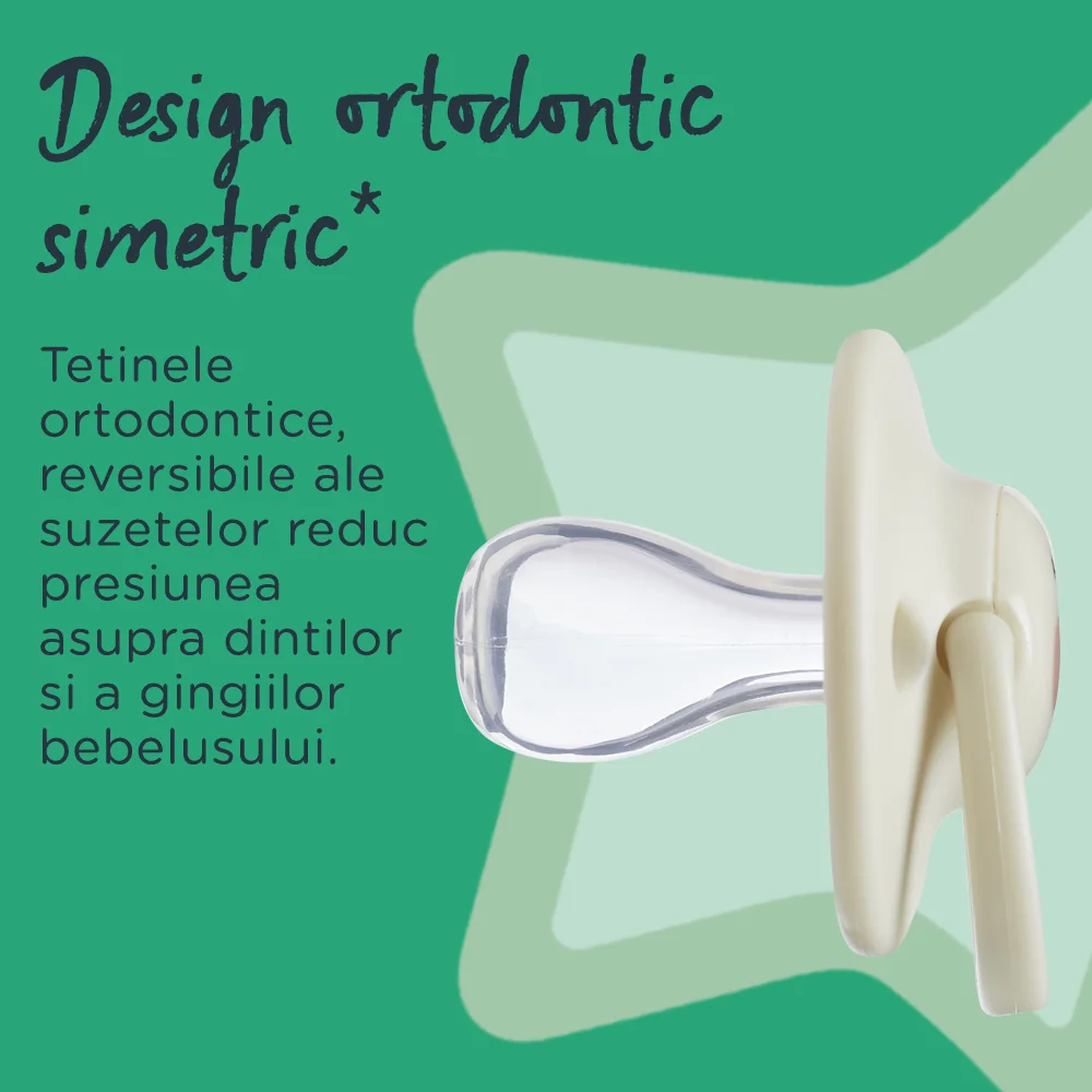 Suzeta Anytime cu design ortodontic simetric pentru 6-18 luni, 2 bucati, Tommee Tippee