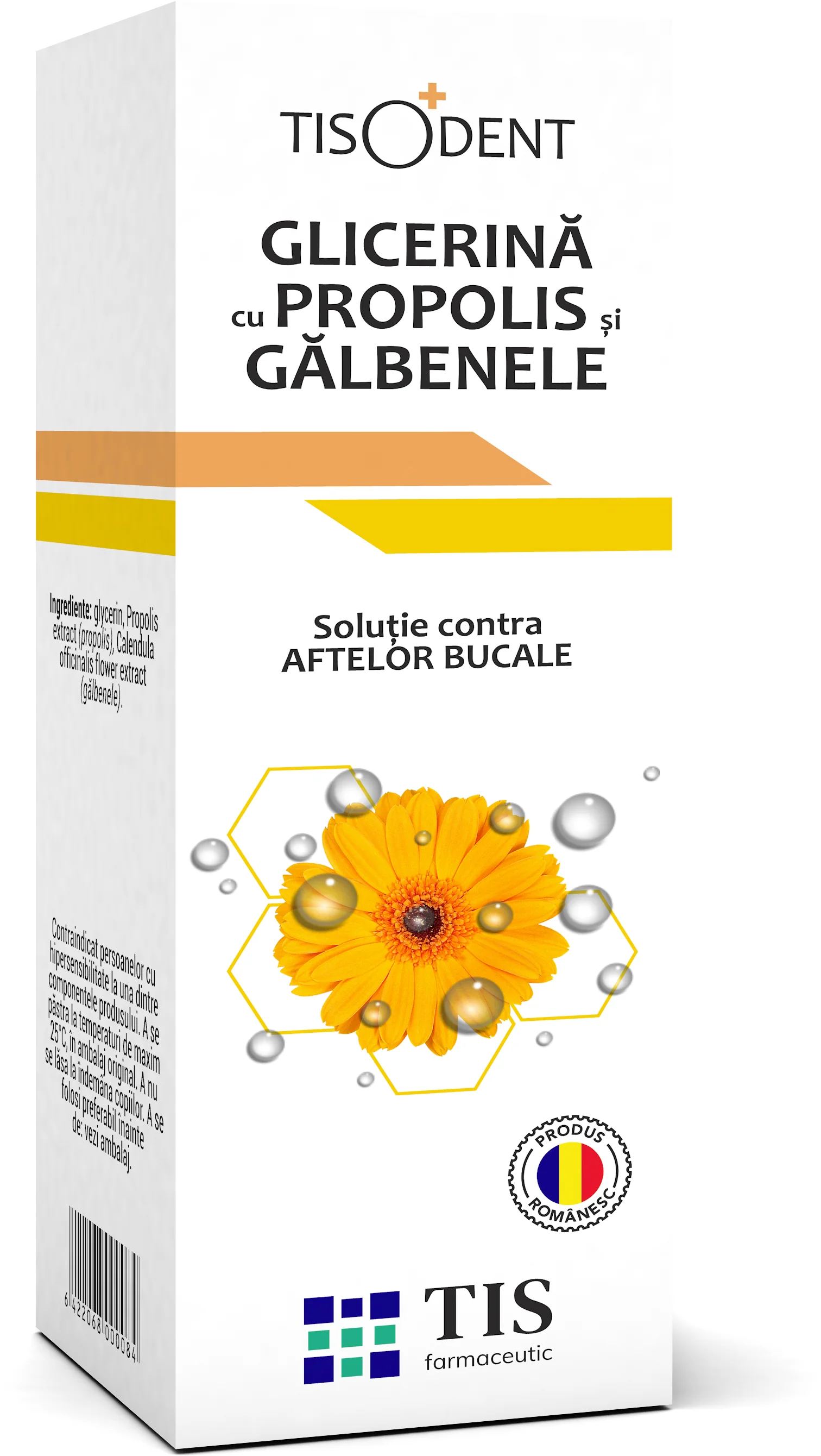 Glicerina cu propolis si galbenele, 25ml, Tis Farmaceutic