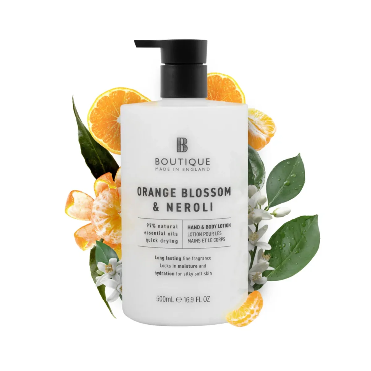 Lotiune pentru maini si corp cu parfum de Flori de portocal & Neroli, 500ml, Boutique