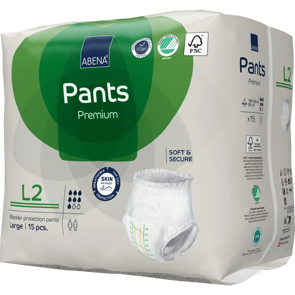 Scutece chilot pentru persoane active L2 100-140 cm Pants Premium cu absorbtie 1900ml, 15 bucati, Abena