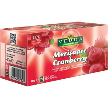 Ceai de merisoare, 20 plicuri, Vedda
