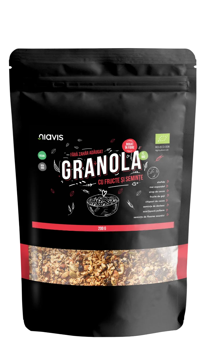 Granola cu Fructe si Seminte Eco, 200g, Niavis