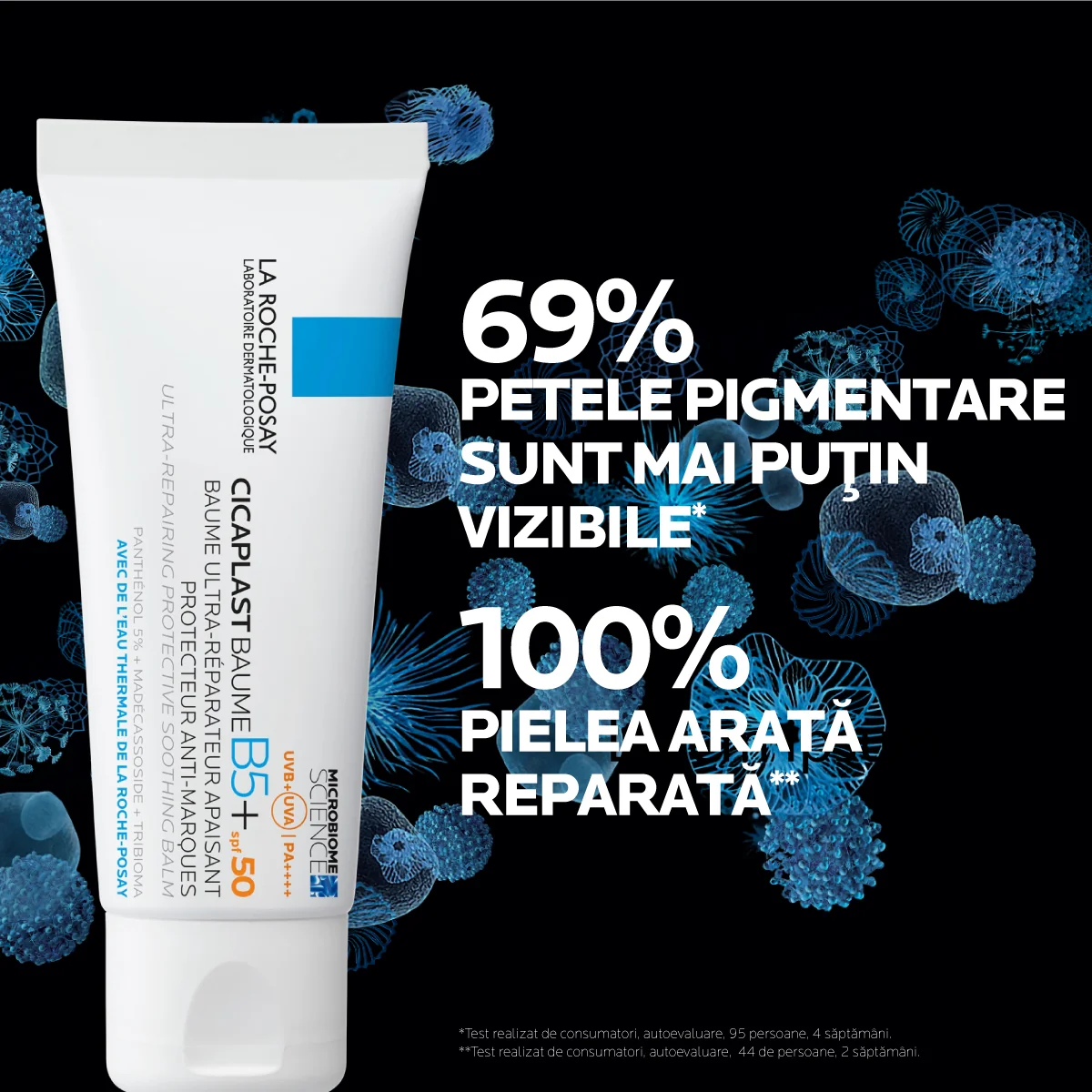 Balsam ultra-reparator calmant protector anti-pete pigmentare Cicaplast Baume B5+ SPF50, 40ml, La Roche-Posay