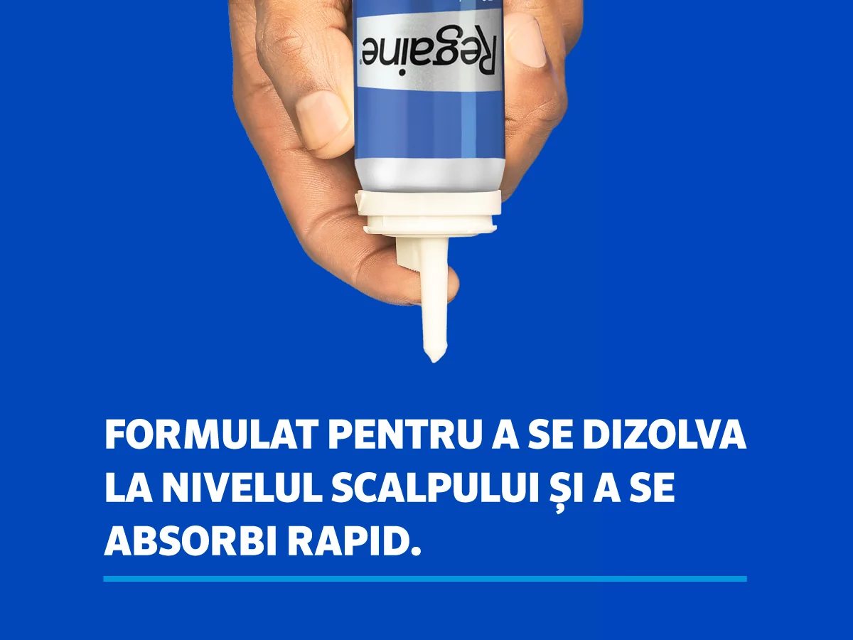 Formulat pentru a se dizolva la nivelul scalpului si a se absorbi rapid