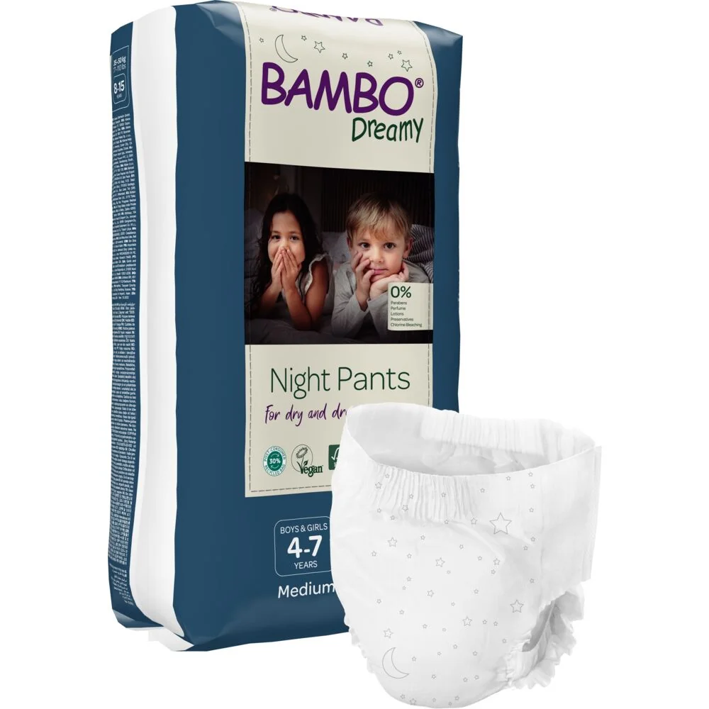 Scutece chilot pentru copii Dreamy Night Pants 4-7 ani pentru 15-35kg, 10 bucati, Bambo Nature