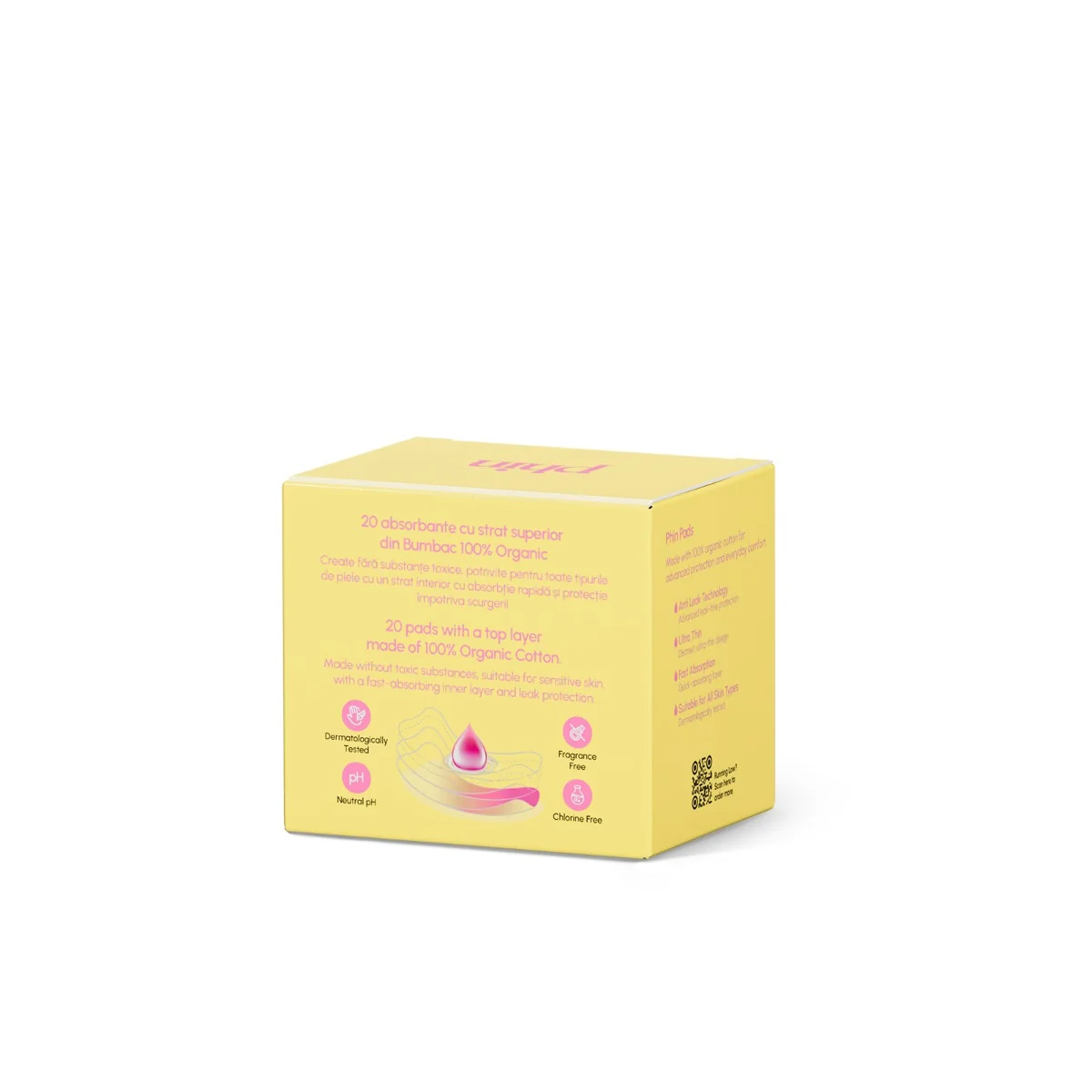 Absorbante zilnice din bumbac organic, 20 bucati, Phin 