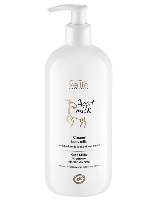 Lapte de corp cremos cu Acid Hialuronic Goat Milk, 500ml, Vellie