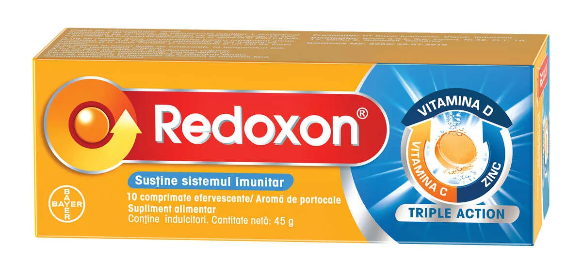 Redoxon Triple Action, 10 comprimate efervescente, Bayer